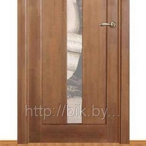 Межкомнатная дверь из массива Вудрев№1  частично остекленная